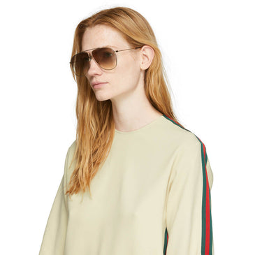 Gold Ultra Light Aviator Sunglasses