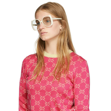 Off White Oversized Circular Sunglasses