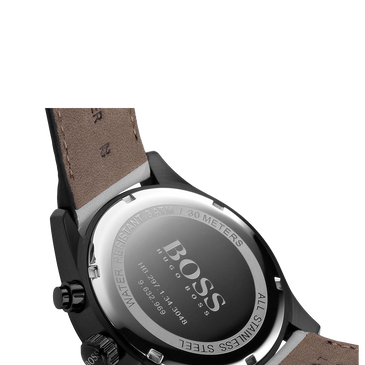 Hugo Boss Grand Prix Black Ion Plated Chronograph Mens Watch