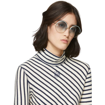 Loewe Gold Blue Round Sunglasses