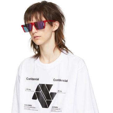Marcelo Burlon County Of Milan Red Linda Farrow Edition Cut Out Sunglasses