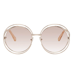 Chloe Silver Circular Spiraling Sunglasses