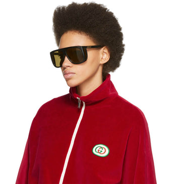 Black Thick Shield Sunglasses