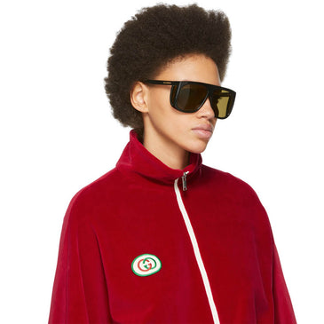 Black Thick Shield Sunglasses