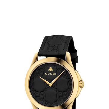 Gucci G Timeless Gold Plated Leather Watch