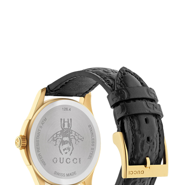 Gucci G Timeless Gold Plated Leather Watch