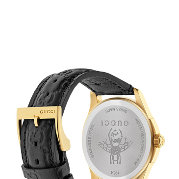 Gucci G Timeless Gold Plated Leather Watch
