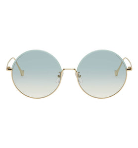 Loewe Gold Blue Round Sunglasses
