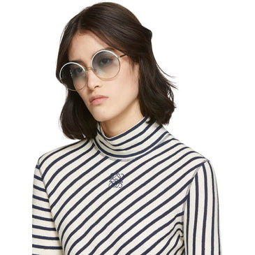 Loewe Gold Blue Round Sunglasses