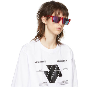 Marcelo Burlon County Of Milan Red Linda Farrow Edition Cut Out Sunglasses