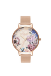 Olivia Burton Glasshouse Rose Gold Plated Mesh Ladies Watch