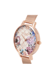 Olivia Burton Glasshouse Rose Gold Plated Mesh Ladies Watch