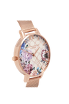 Olivia Burton Glasshouse Rose Gold Plated Mesh Ladies Watch